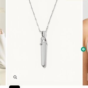 Stella & Dot Silver Geometric Pendant Necklace